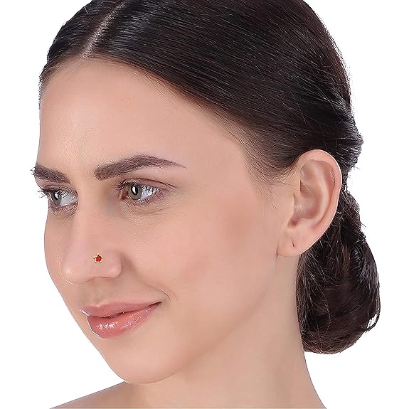 LukGud Yellow Gold Nose Pins Studs Jewellery For Women And Girl
