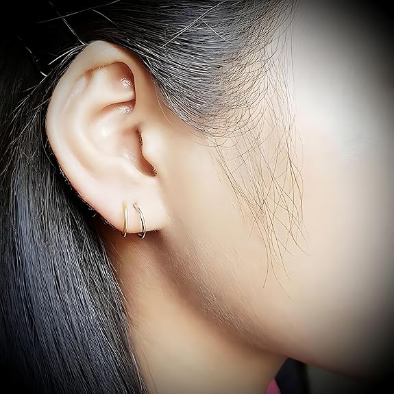 LukGud Pack Of 2 Pcs Clip-On Non-Pierced Nose Ring For Women And Girls