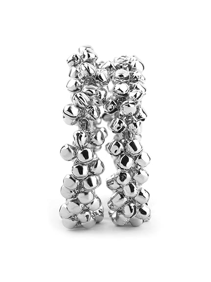 LukGud Stylish Traditional Ghungroo Bangles for Women Silver Plated Set of 2