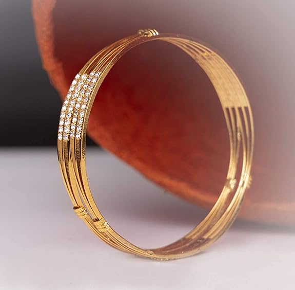 LukGud 1 One Gram Gold Plated Traditional Bangles for Women and Girls