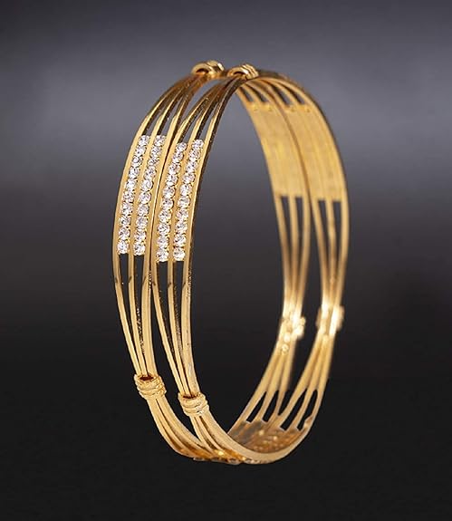 LukGud 1 One Gram Gold Plated Traditional Bangles for Women and Girls