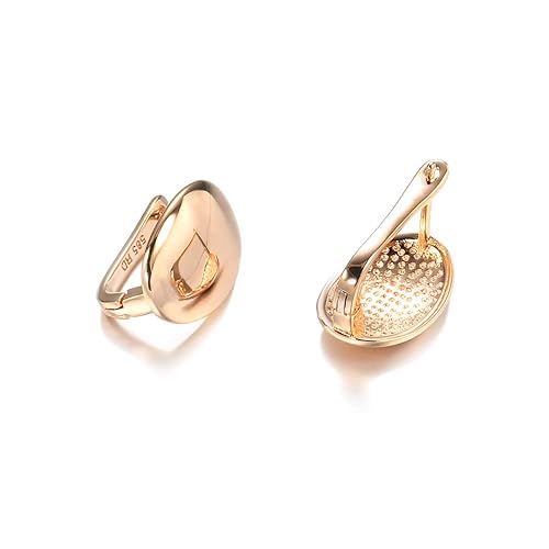 LukGud 18k Rose Gold Plated Latest Fancy Stylish Copper Zircon Bali Earrings for Women and Girls