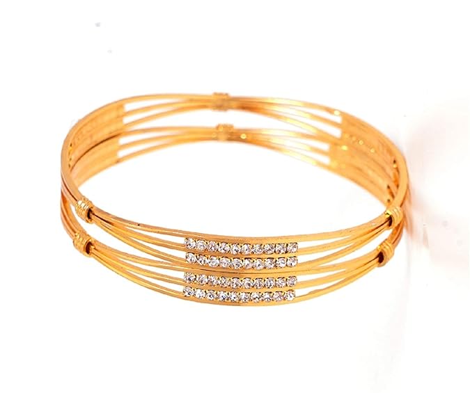 LukGud 1 One Gram Gold Plated Traditional Bangles for Women and Girls