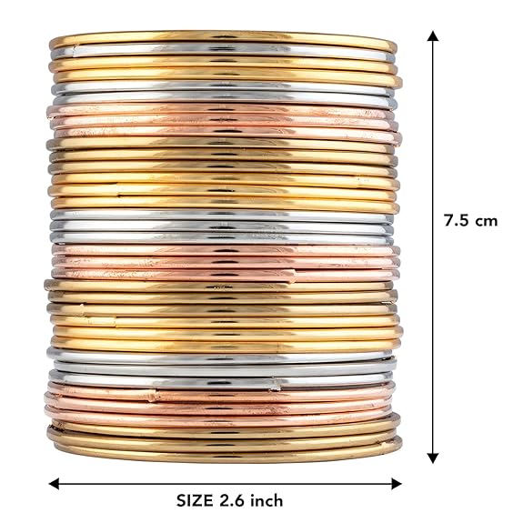 LukGud Traditional Antique Look Oxidised Bangle Set Gift for Women