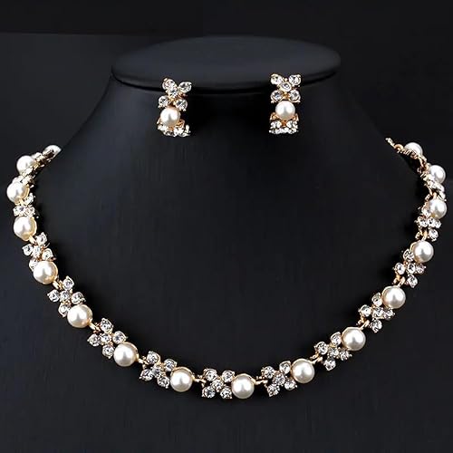 LukGud Necklace Jewellery Set for Women Latest Stylish Design Fancy Pearl Choker