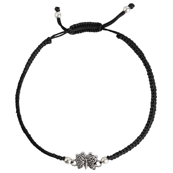 LukGud Silver Rhodium Plated Adjustable Anklet (Single) | Valentine Gift for Women & Girls