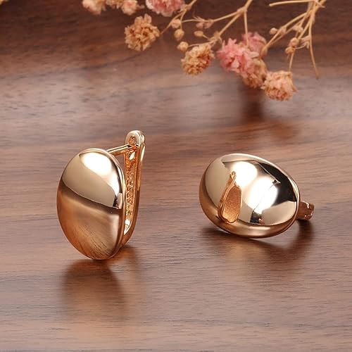 LukGud 18k Rose Gold Plated Latest Fancy Stylish Copper Zircon Bali Earrings for Women and Girls