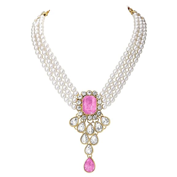 LukGud Crystal Faux Pearl Jewelry Gift Set for Women