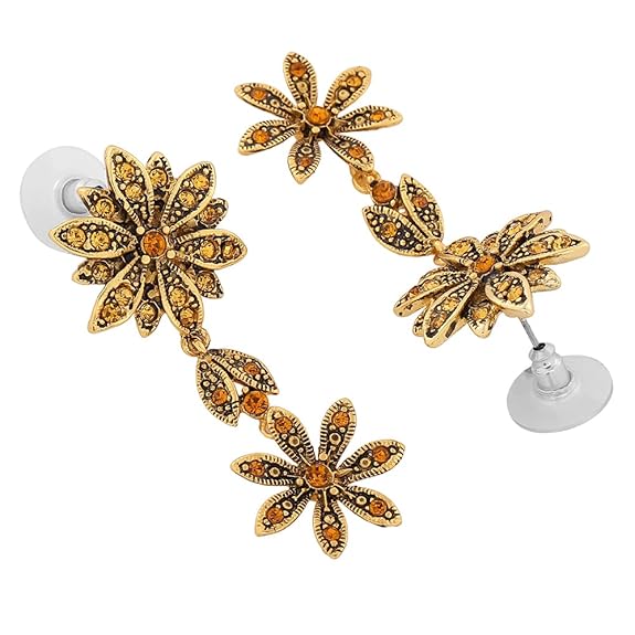 LukGud Gold Plated Austrian Crystals Necklace Set for Women