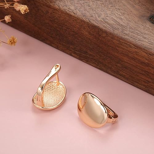 LukGud 18k Rose Gold Plated Latest Fancy Stylish Copper Zircon Bali Earrings for Women and Girls