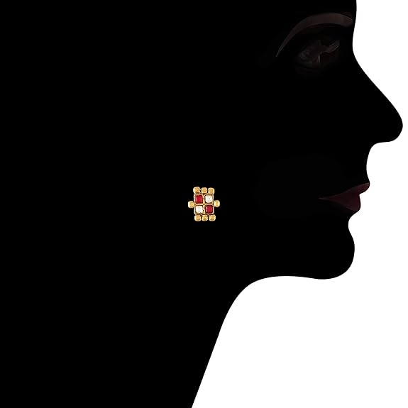LukGud South Indian Stylish Multicolour Stone Work Long Necklace With Earrings For Women & Girls