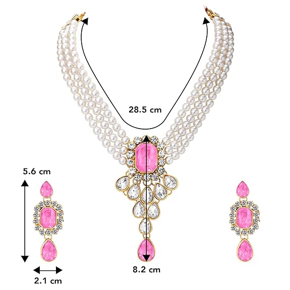 LukGud Crystal Faux Pearl Jewelry Gift Set for Women