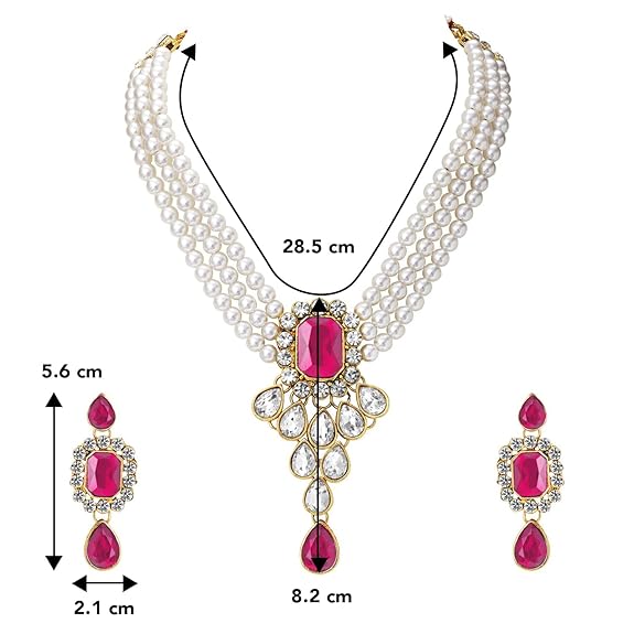 LukGud Crystal Faux Pearl Jewelry Gift Set for Women
