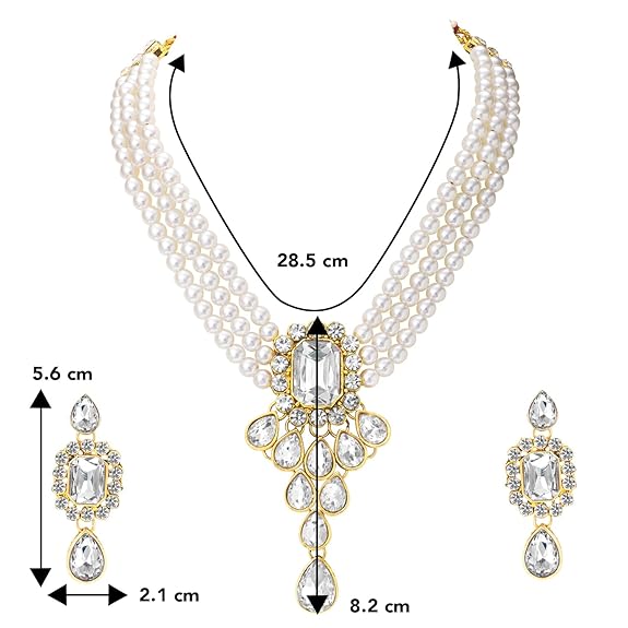 LukGud Crystal Faux Pearl Jewelry Gift Set for Women