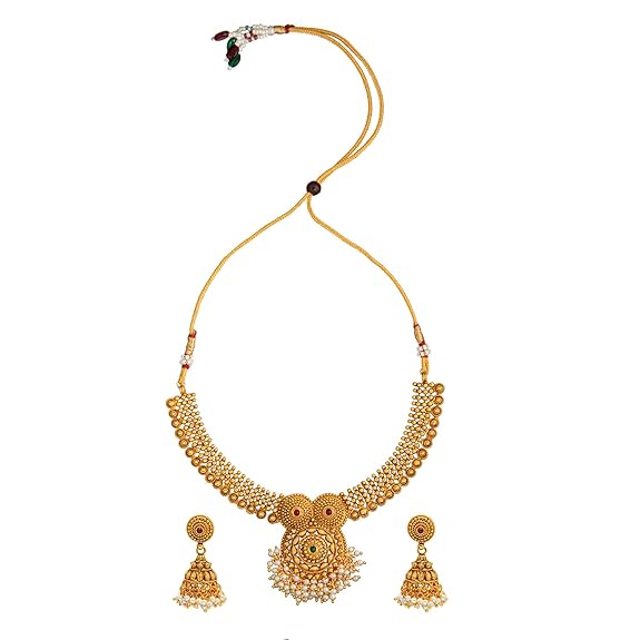 LukGud Necklace Set With Jhumki Earrings For Women & Girls