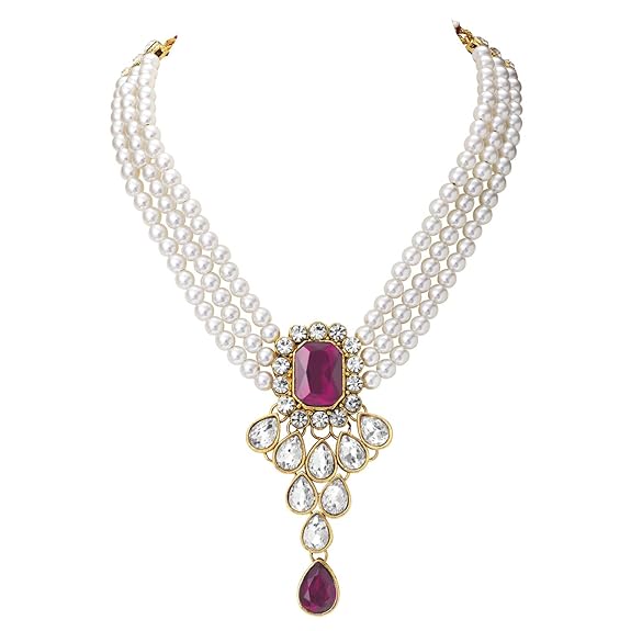 LukGud Crystal Faux Pearl Jewelry Gift Set for Women