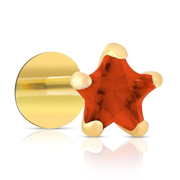 LukGud Yellow Gold Nose Pins Studs Jewellery For Women And Girl