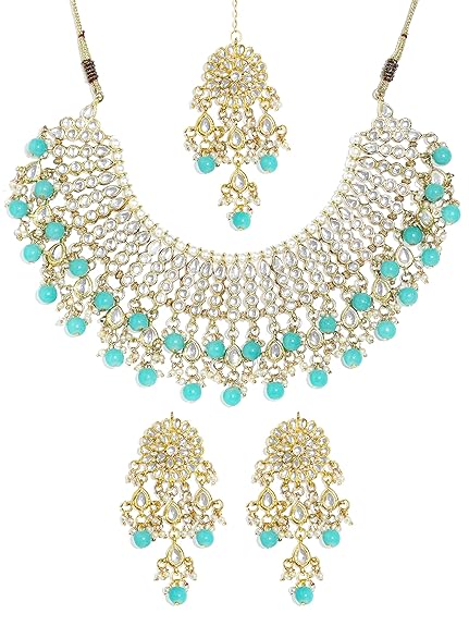 LukGud 22K GoldPlated Kundan Necklace for Women
