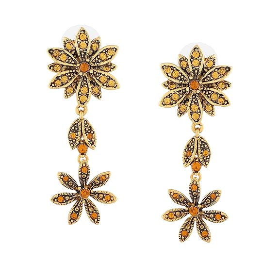 LukGud Gold Plated Austrian Crystals Necklace Set for Women