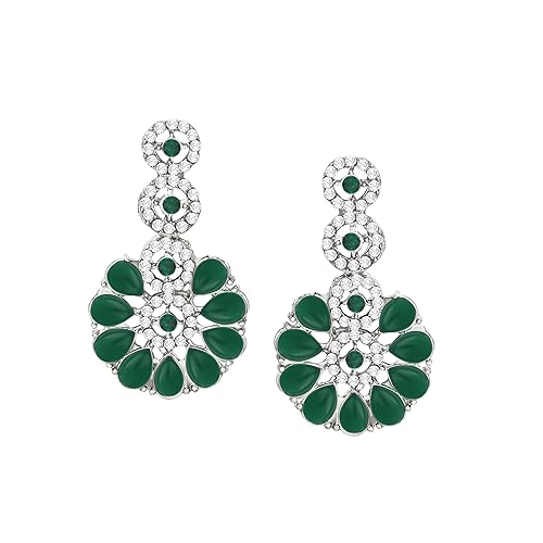 LukGud American Diamond Necklace Jewellery Set with Earrings for Women |