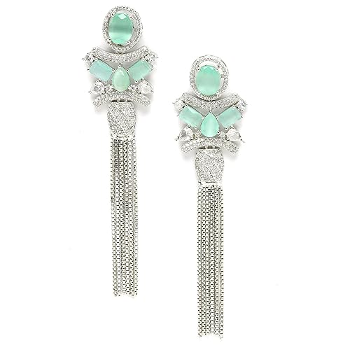 LukGud Silver Toned Drop Earrings For Women and Girls