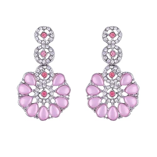 LukGud American Diamond Necklace Jewellery Set with Earrings for Women