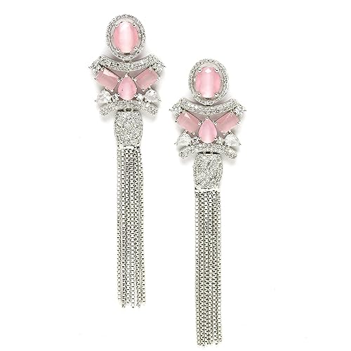 LukGud Women Silver Toned Drop Earrings For Women and Girls