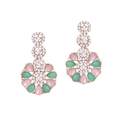 LukGud American Diamond Necklace Jewellery Set with Earrings for Women