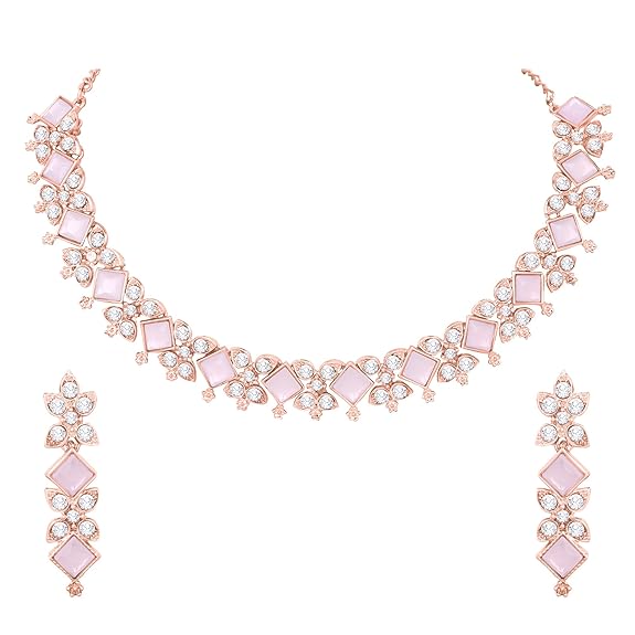 LukGud Necklace Jewellery Set with Earrings for Women & Girls - Ideal for Party, Wedding, Festive Occasions