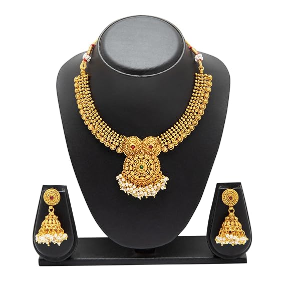 LukGud Necklace Set With Jhumki Earrings For Women & Girls