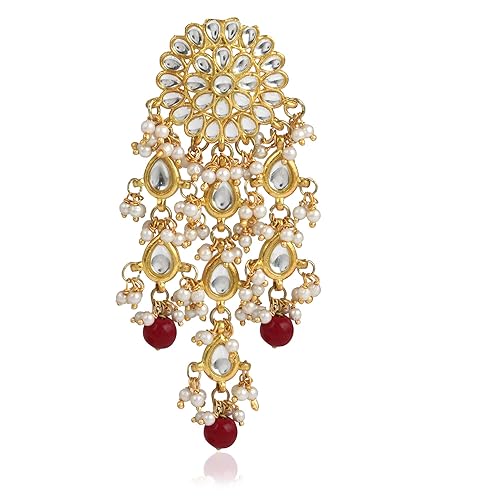 LukGud Womens Gold Plated Kundan Tassel Earrings