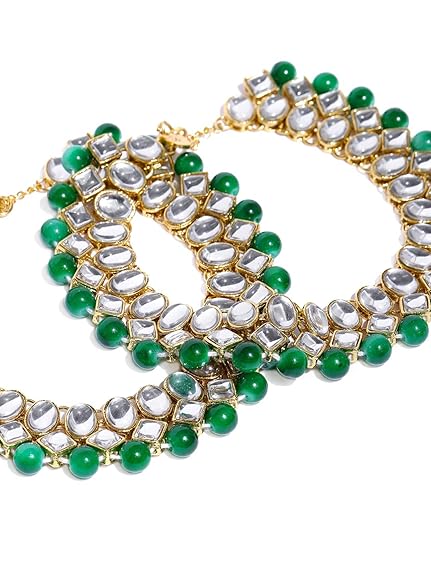 LukGud Anklet for Women (Green)