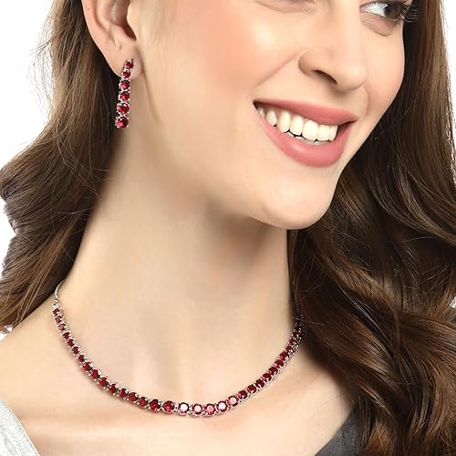 LukGud Gold Plated Handcrafted Circle Necklace Set for Women & Girls
