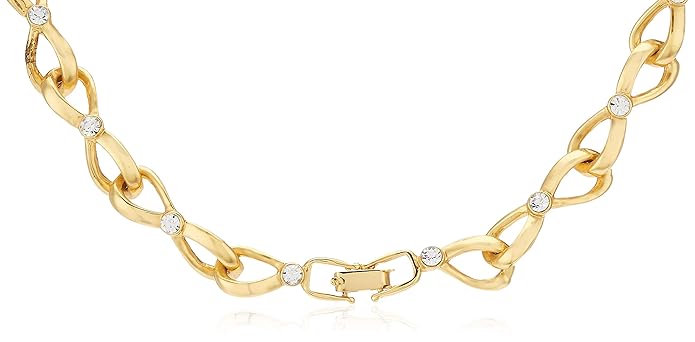 LukGud Gold Plated Austrian Crystals Necklace Set for Women