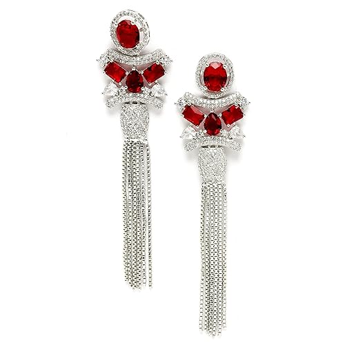 LukGud Women Silver Toned Drop Earrings For Women and Girls