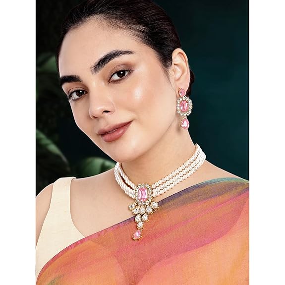 LukGud Crystal Faux Pearl Jewelry Gift Set for Women