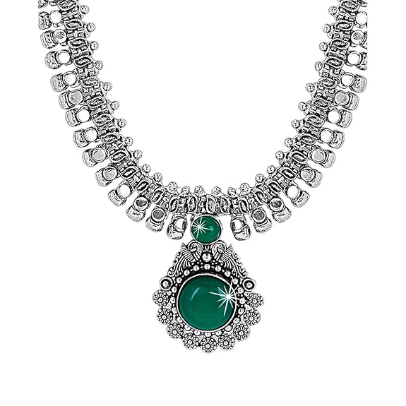 LukGud Kolhapuri Stone Choker Necklace Set with Jhumka Earrings for Women and Girls