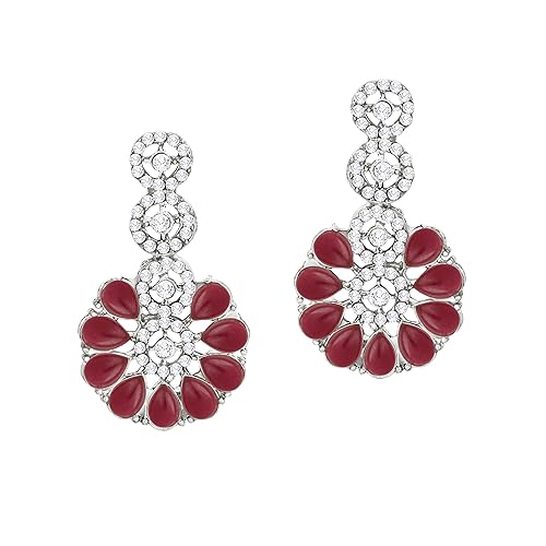 LukGud American Diamond Necklace Jewellery Set with Earrings for Women
