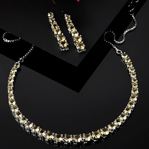 LukGud Gold Plated Handcrafted Circle Necklace Set for Women & Girls