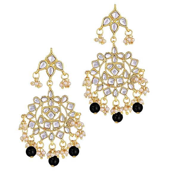 LukGud Ethnic Indian Traditional Jewellery Kundan Choker Necklace Earring Maang Tikka Set Gift for Women Girls