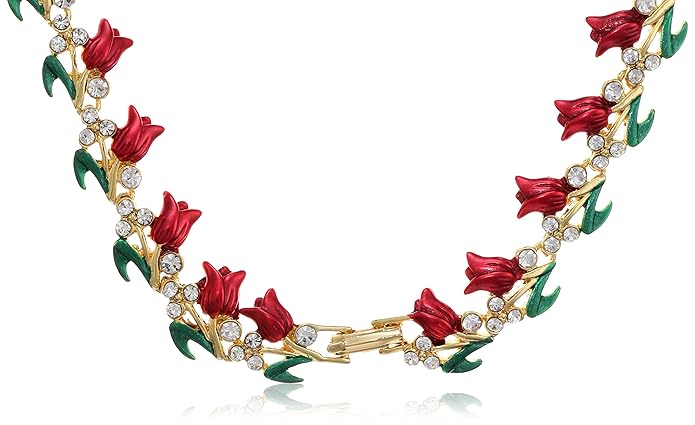 LukGud Gold Plated Austrian Crystals Necklace Set for Women