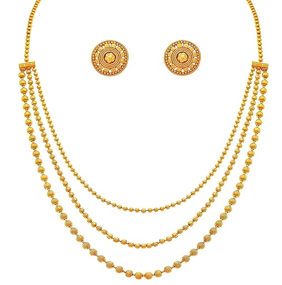 LukGud Jewellery for Less Gold Plated Necklace & Earrings Set for Women