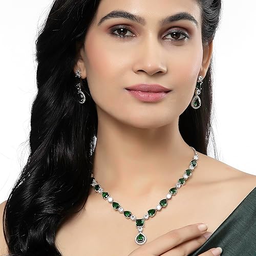 LukGud Necklace With Earrings Jewellery Set For Girls and Women