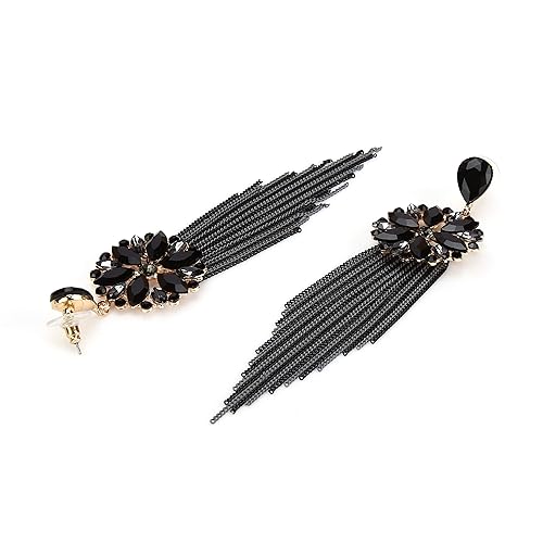 LukGud Jewellery Earrings for women Crystal Tassel Handmade Earrings for Girls and Women