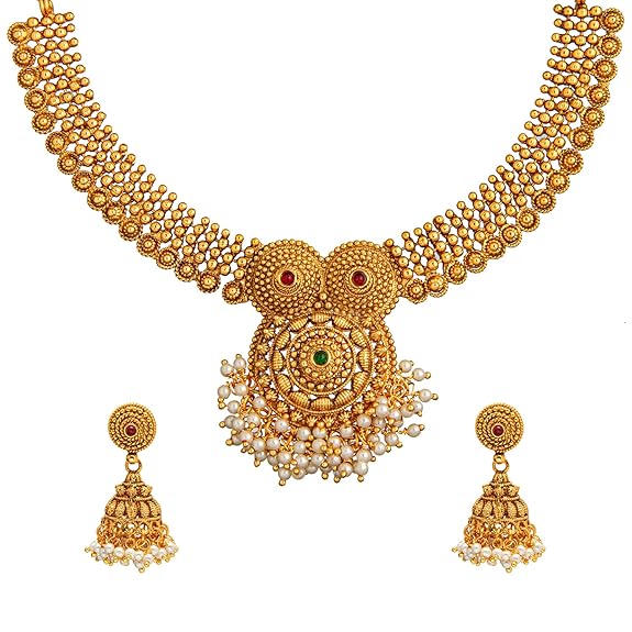 LukGud Necklace Set With Jhumki Earrings For Women & Girls