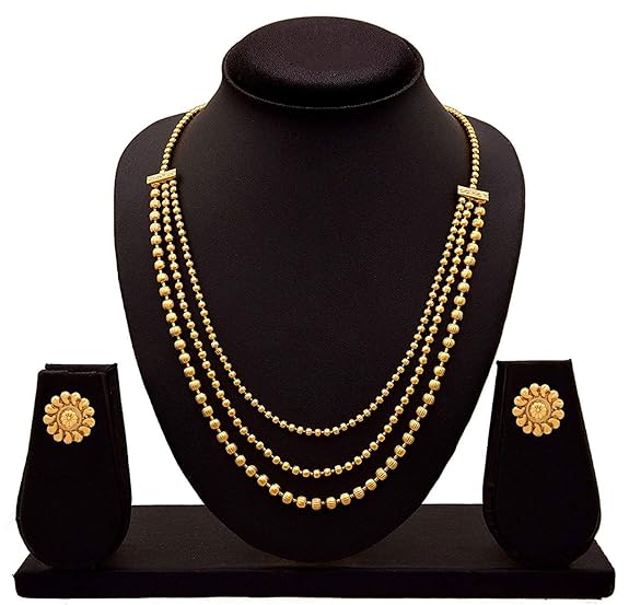 LuKgud Jewellery for Less Gold Plated Necklace & Earrings Set for Women