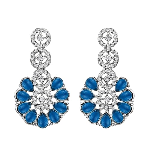LukGud American Diamond Necklace Jewellery Set with Earrings for Women