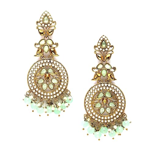 LukGud Gold-Plated Kundan studded Contemporary Jhumka/JhumkiEarrings for Girls and Women