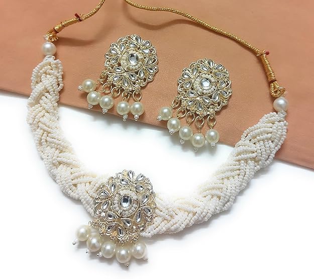 LukGud Multilayer Beaded Choker Necklace Jewellery Set | Anniversary Gift For Wife, Girls And Women