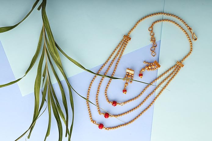 LuKgud Jewellery for Less Gold Plated Necklace & Earrings Set for Women